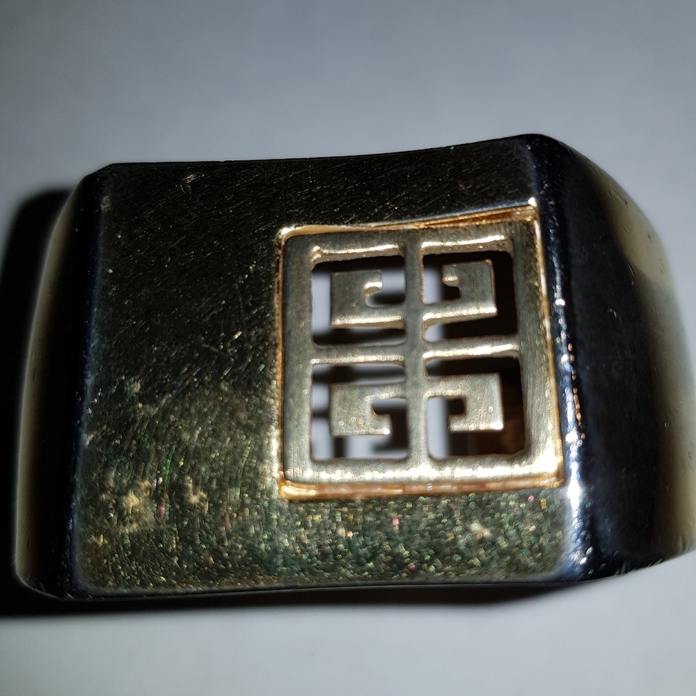 Givenchy Vintage Goldtone Logo Cuff Bracelet